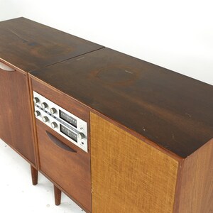 Jens Risom Mid Century Walnut 2-Piece Stereo Console mcm image 10