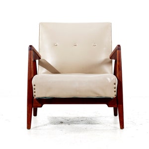 Jens Risom Mid Century Model U430 Walnut Lounge Chair mcm image 2