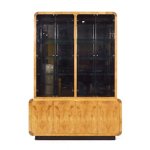 Henredon Scene II Mid Century Burlwood Credenza and Hutch - mcm