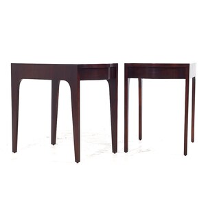 Drexel Contemporary Walnut End Tables Pair contemporary image 3