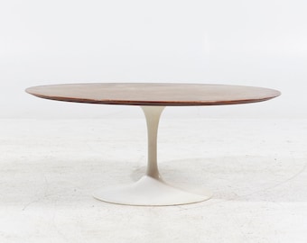 Eero Saarinen for Knoll Mid Century Tulip Walnut Coffee Table - mcm