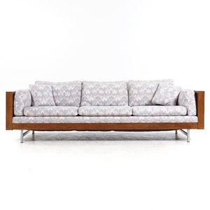 Founders Mid Century Cane and Walnut Sofa mcm image 2