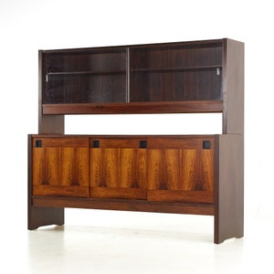 Dyrlund Style Mid Century Rosewood Buffet and Hutch mcm image 3