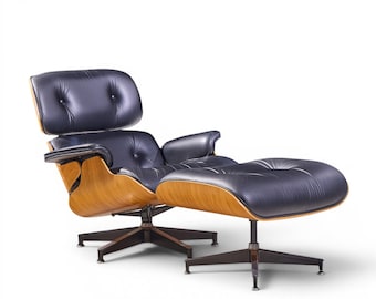 Charles and Ray Eames for Herman Miller Eames Walnut Lounge Chair with Ottoman - mcm