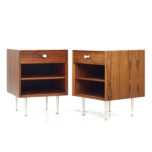 George Nelson for Herman Miller Mid Century Rosewood Thin Edge Nightstands Pair mcm image 3