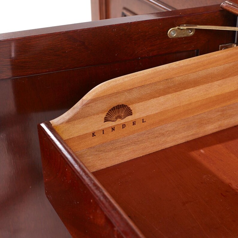 Kindel Furniture Mahogany Breakfront China Mcm Etsy