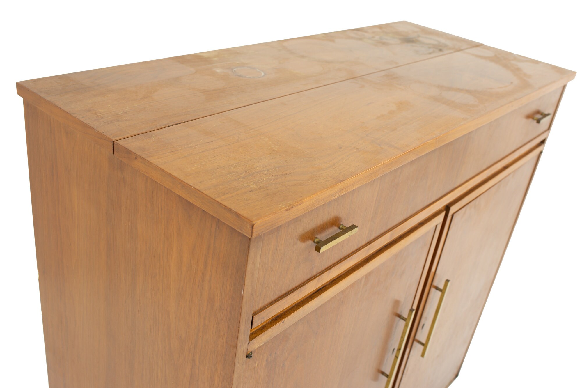 Mid Century Walnut Refrigerator Bar Mcm Etsy