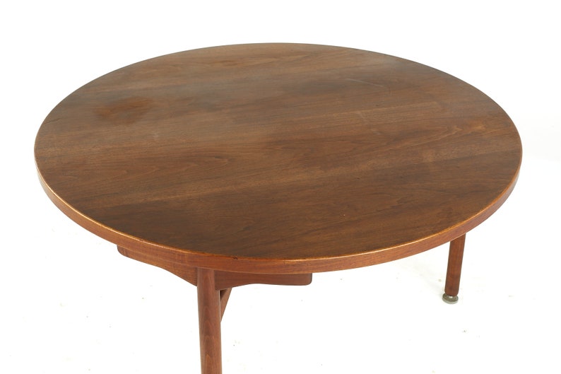 Jens Risom Mid Century Dining Table Walnut with 3 Legs mcm image 6