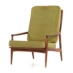 Selig Style Mid Century Walnut Lounge Chair mcm image 3