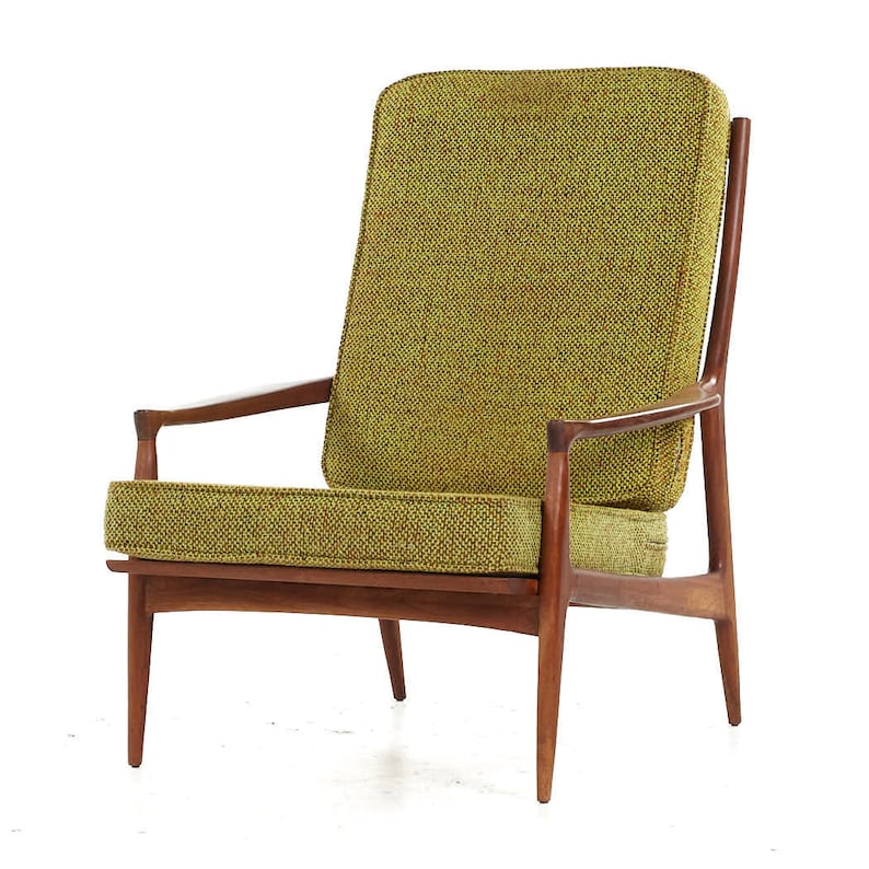 Selig Style Mid Century Walnut Lounge Chair mcm image 3