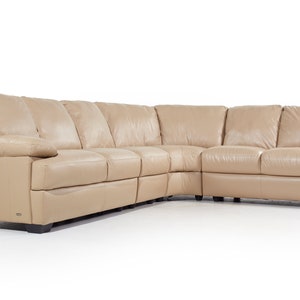 Natuzzi Mid Century Leather Sectional Sofa mcm image 2