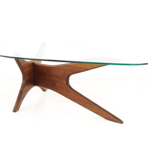 Adrian Pearsall Mid Century Walnut Jacks Kidney Coffee Table mcm image 2