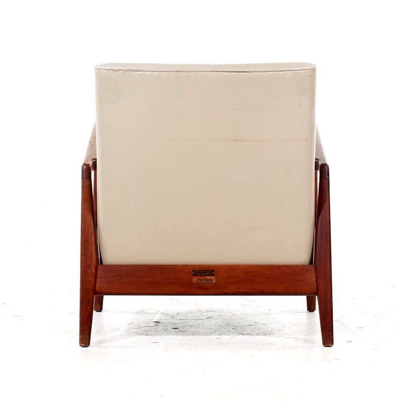 Jens Risom Mid Century Model U430 Walnut Lounge Chair mcm image 7