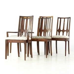 Broyhill Brasilia Mid Century Walnut Dining Chairs Set of 6 mcm 画像 3