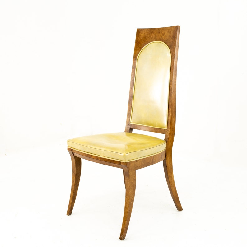 Mastercraft Mid Century Burlwood Dining Chairs Set of 6 mcm image 10