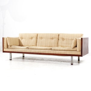 Milo Baughman Style Jydsk Mobelfabrik Mid Century Danish Rosewood Case Sofa mcm image 3