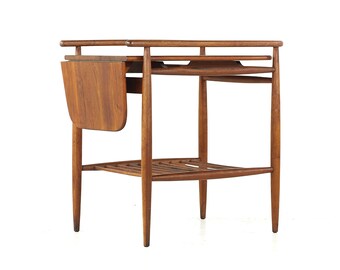 Arthur Umanoff Mid Century Walnut Bar Cart - mcm