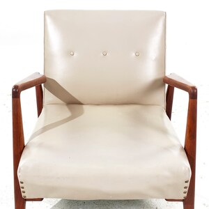 Jens Risom Mid Century Model U430 Walnut Lounge Chair mcm image 9