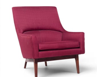 Jens Risom A-Chair Mid Century Walnut Lounge Chair - mcm