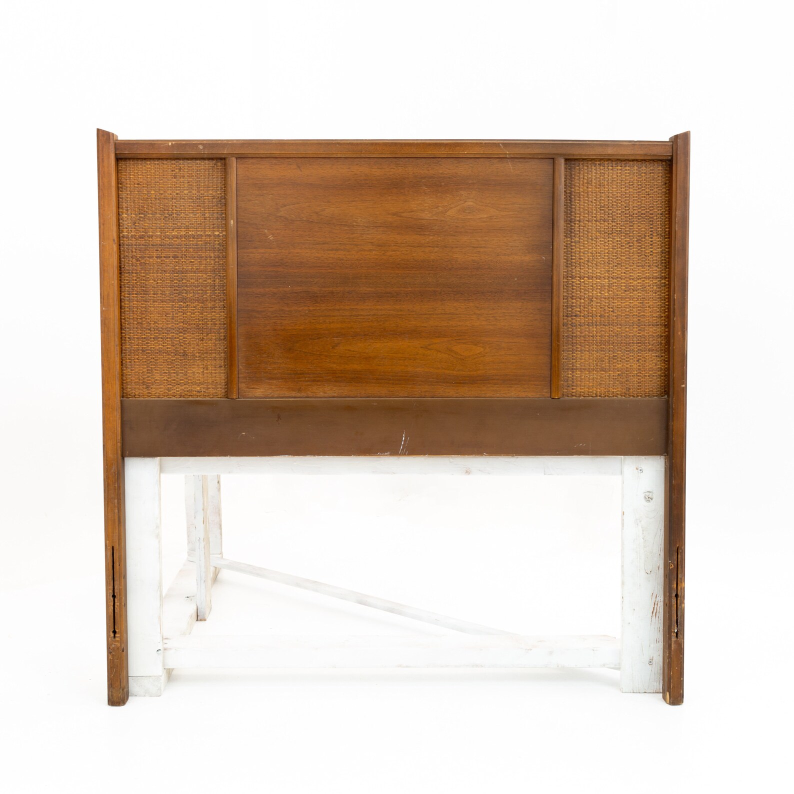 Mid Century Walnut and Cane Twin Size Headboard Mcm Etsy