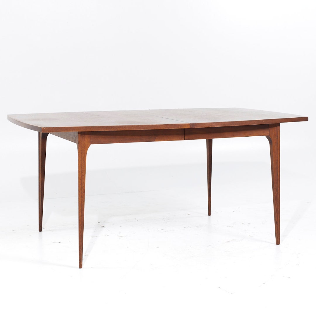 Broyhill Brasilia Mid Century Walnut Expanding Dining Table With 2 ...