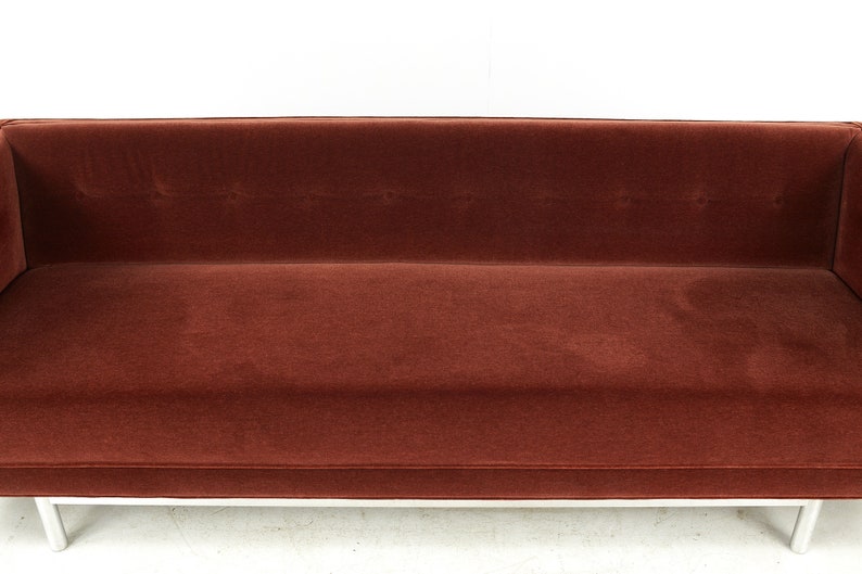 Jack Cartwright Mid Century Chrome and Mohair Sofa mcm image 8