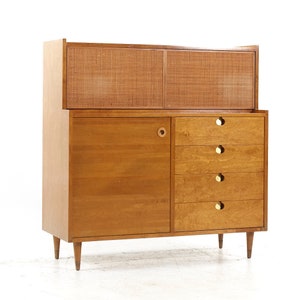 Edmond Spence Mid Century Maple Highboy Dresser mcm immagine 1