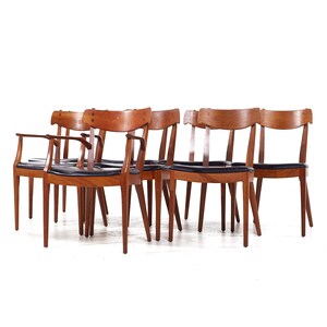 Kipp Stewart for Drexel Declaration Mid Century Walnut Dining Chairs Set of 8 mcm image 3