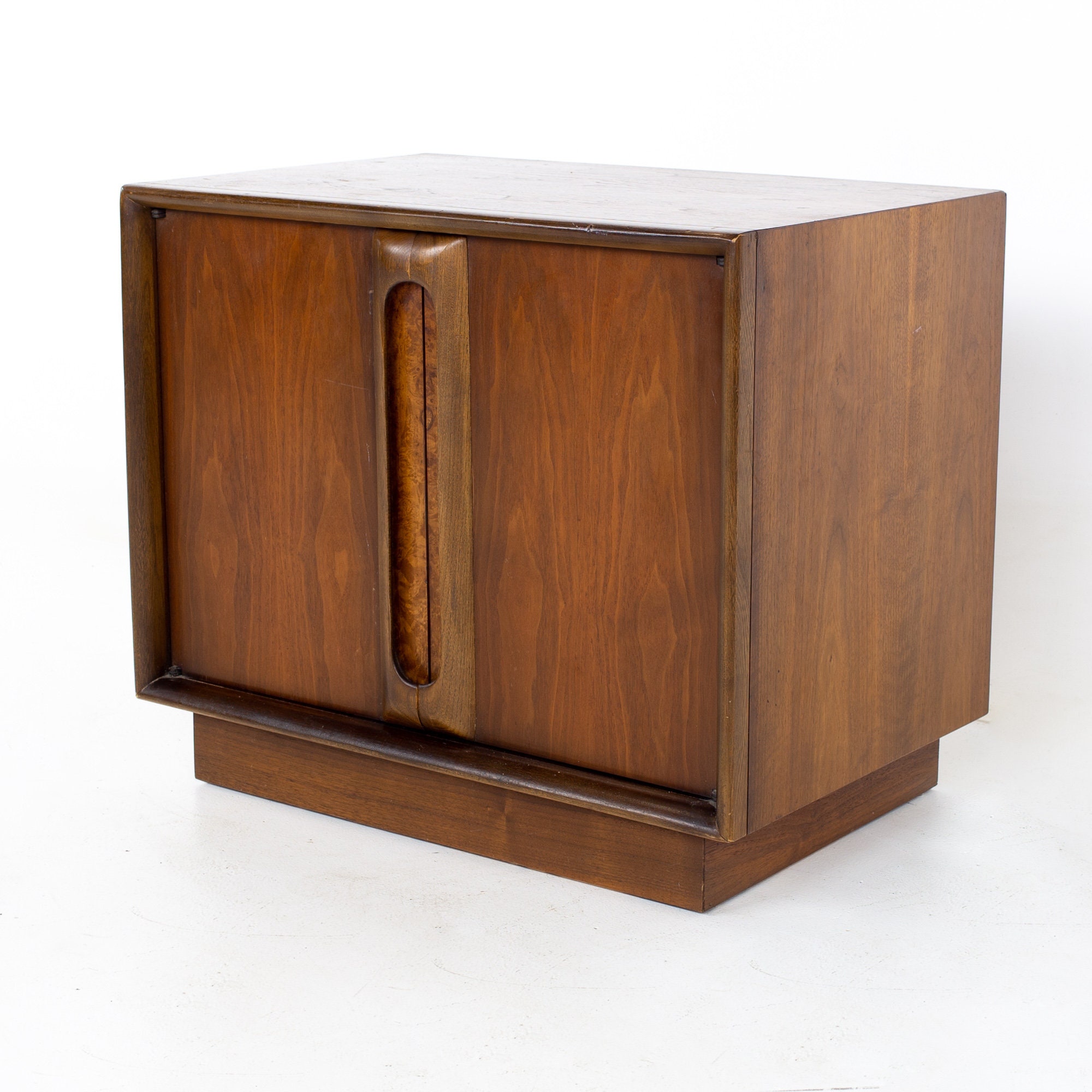 Lane Mid Century Walnut and Burlwood Nightstand mcm Etsy