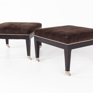 Baker Furniture Contemporary Ottoman Stools Pair Bild 3