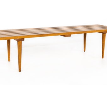 George Nelson Style Mid Century Slat Bench - mcm