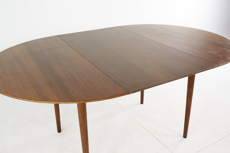 Kurt Ostervig Mid Century Teak Expanding Round Dining Table mcm image 9