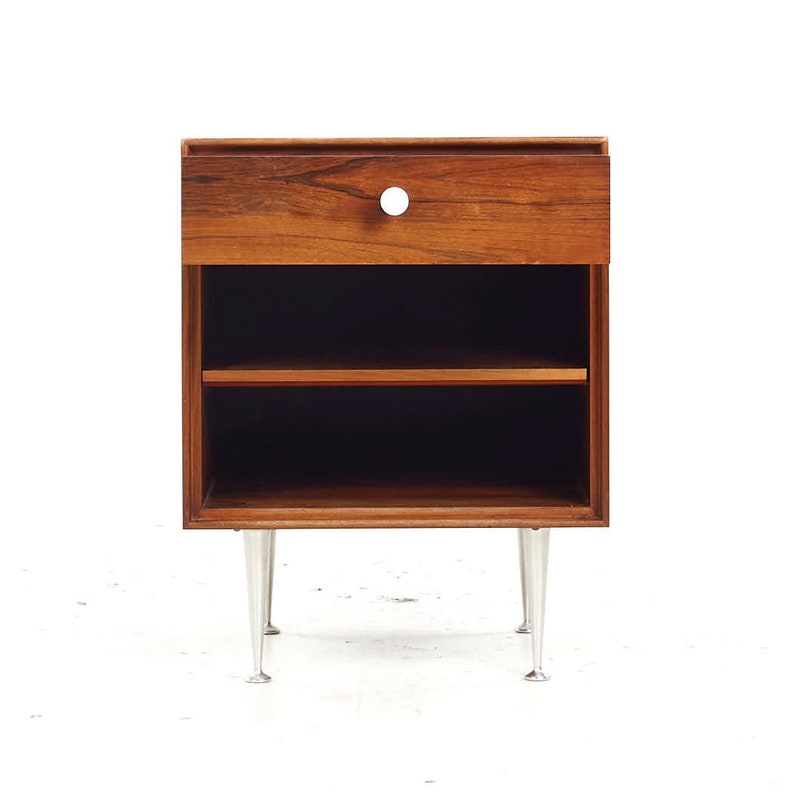George Nelson for Herman Miller Mid Century Rosewood Thin Edge Nightstands Pair mcm image 6