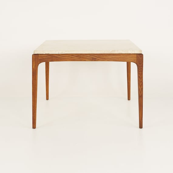 Lane Rhythm Mid Century Travertine Top Square Coffee Table Mcm