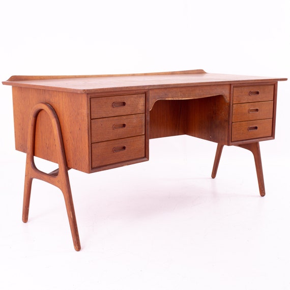 Svend Madsen Danish Teak Mid Century Double Sided Executive Svend Madsen Danish Teak Mid Century