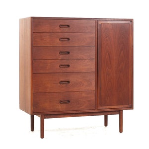 Jack Cartwright for Founders Mid Century Walnut Armoire - mcm