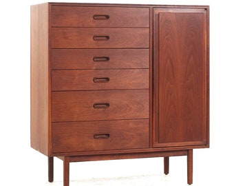 Jack Cartwright for Founders Mid Century Walnut Armoire - mcm