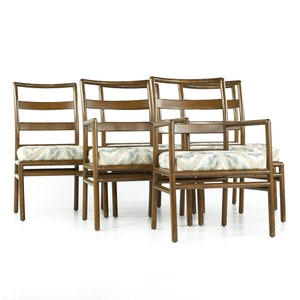 T.H. Robsjohn Gibbings for Widdicomb Mid Century Walnut Dining Chairs Set of 6 mcm image 1