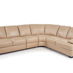 Natuzzi Mid Century Leather Sectional Sofa mcm image 7