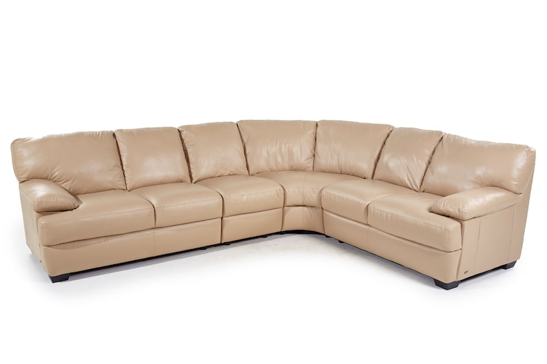 Natuzzi Mid Century Leather Sectional Sofa mcm image 7