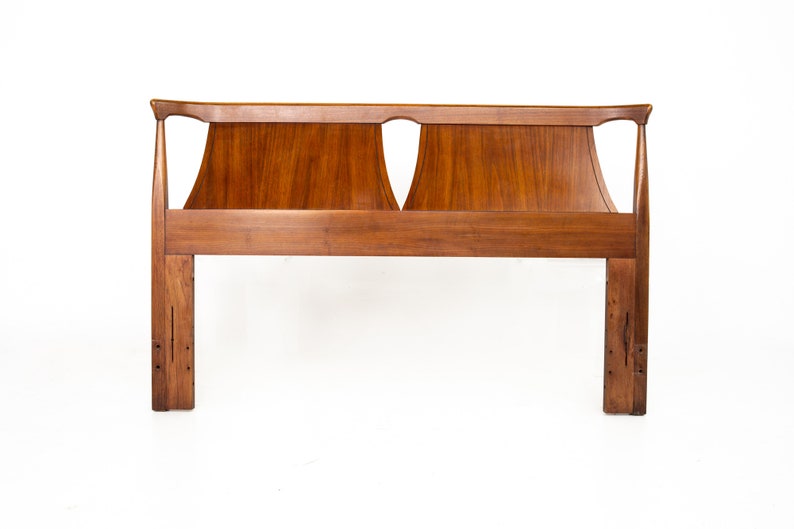 Kent Coffey Perspecta Mid Century Walnut Queen Headboard mcm