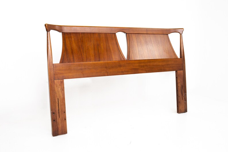 Kent Coffey Perspecta Mid Century Walnut Queen Headboard mcm