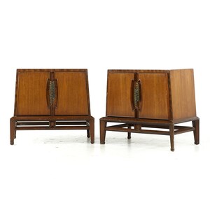 Helen Hobey Baker Mid Century Walnut Nightstands Pair mcm image 3