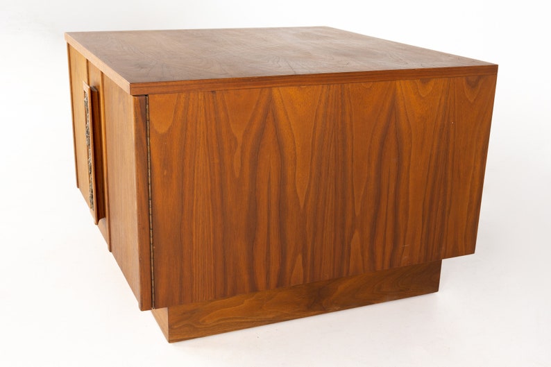 John Keal for Brown Saltman Mid Century Plinth Base 2 Door Cabinet mcm image 5