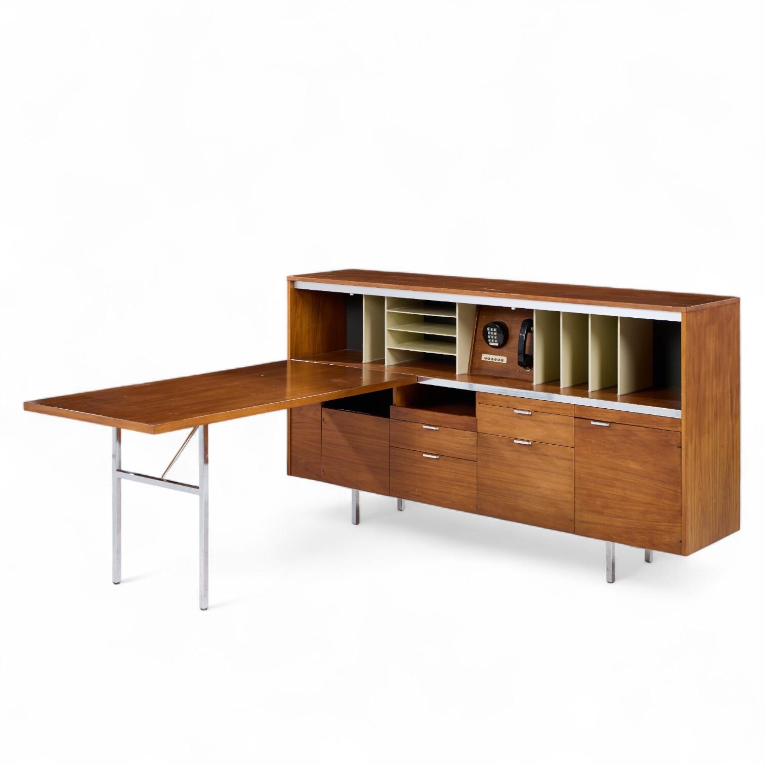 George Nelson for Herman Miller Mid Century Walnut Desk With