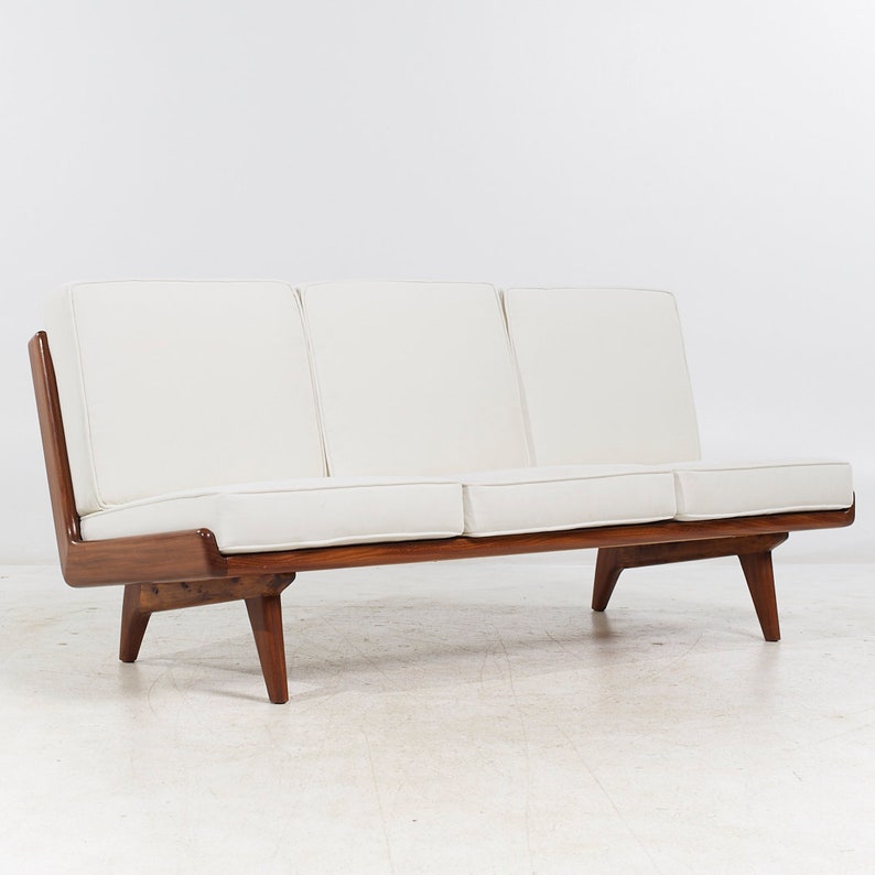 Carl Gustaf Hiort af Ornäs for Puunveisto Oy Finnish Studio Mid Century Sofa mcm image 1