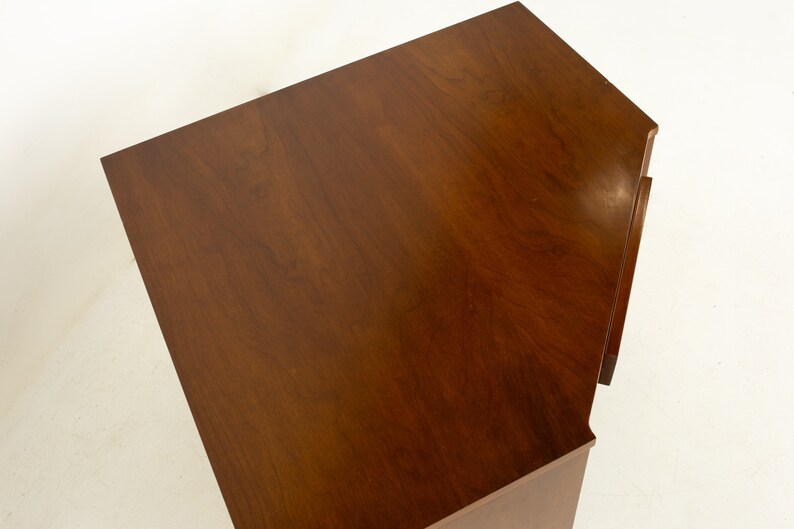 Kipp Stewart for American Design Foundation Mid Century Solid Cherry Corner Desk mcm image 5