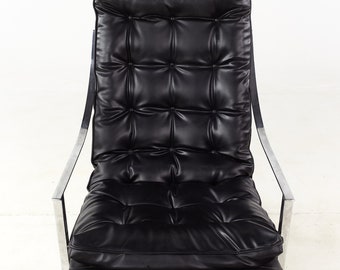 Døds kæbe Udfør dommer Milo Baughman Style Mid Century Chrome Tufted Lounge Chairs - Etsy