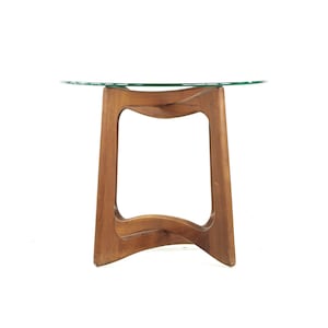 Adrian Pearsall Mid Century Walnut and Glass Side Tables Pair mcm image 5