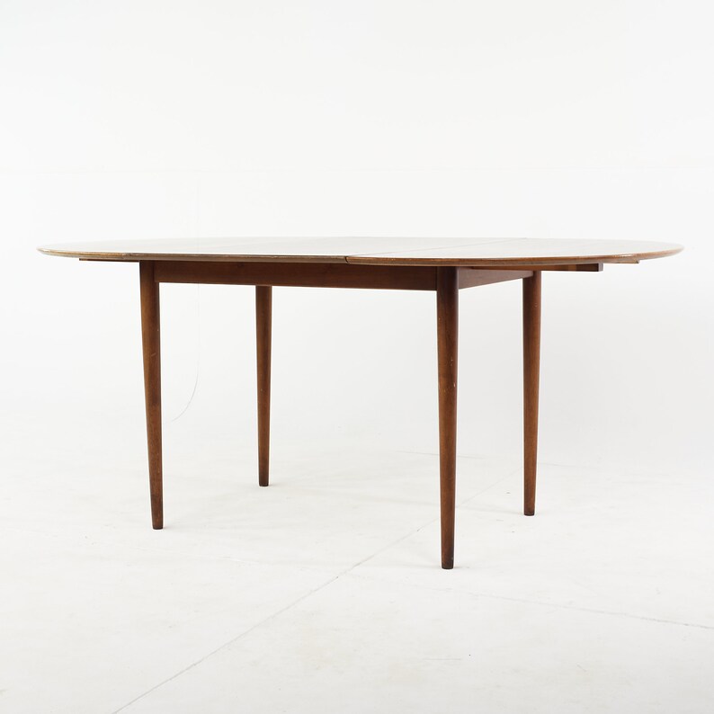 Kurt Ostervig Mid Century Teak Expanding Round Dining Table mcm image 8